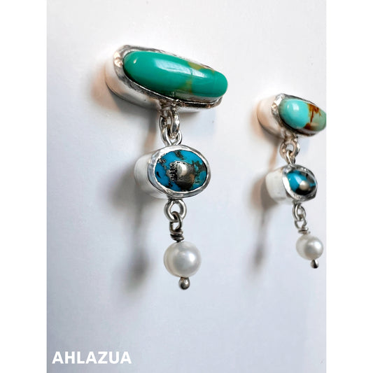 Bisbee and Pearl Turquoise Stud earrings