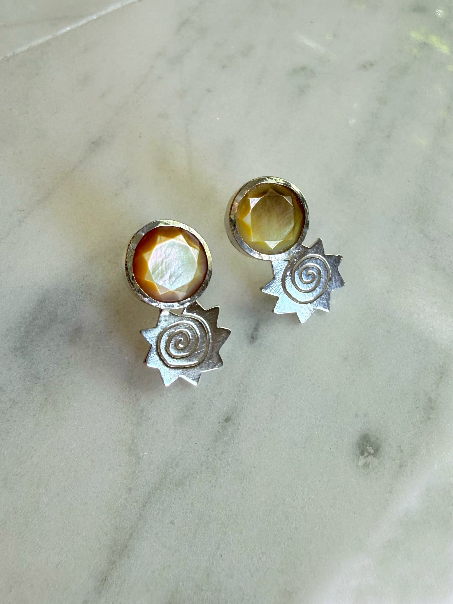 Sun Spiral & MOP studs
