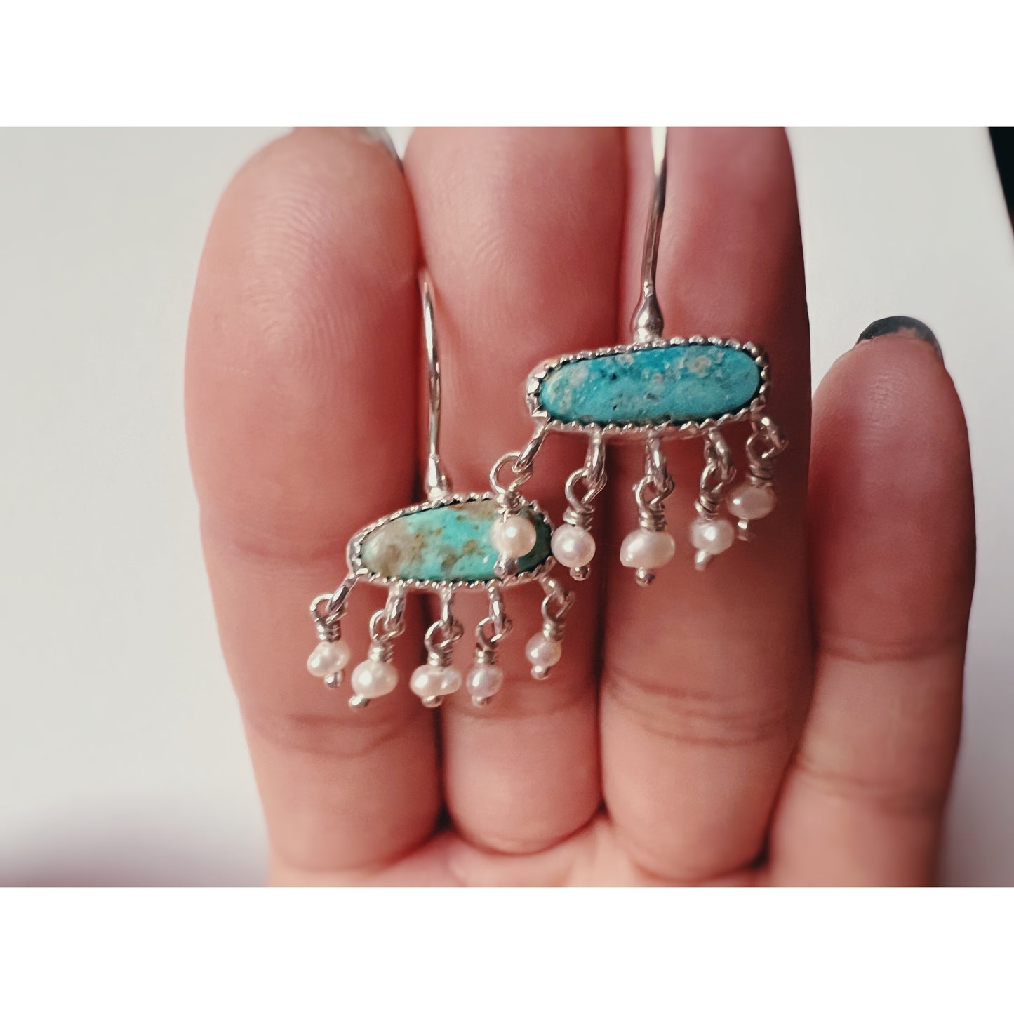 Turquoise with Pearl dangles