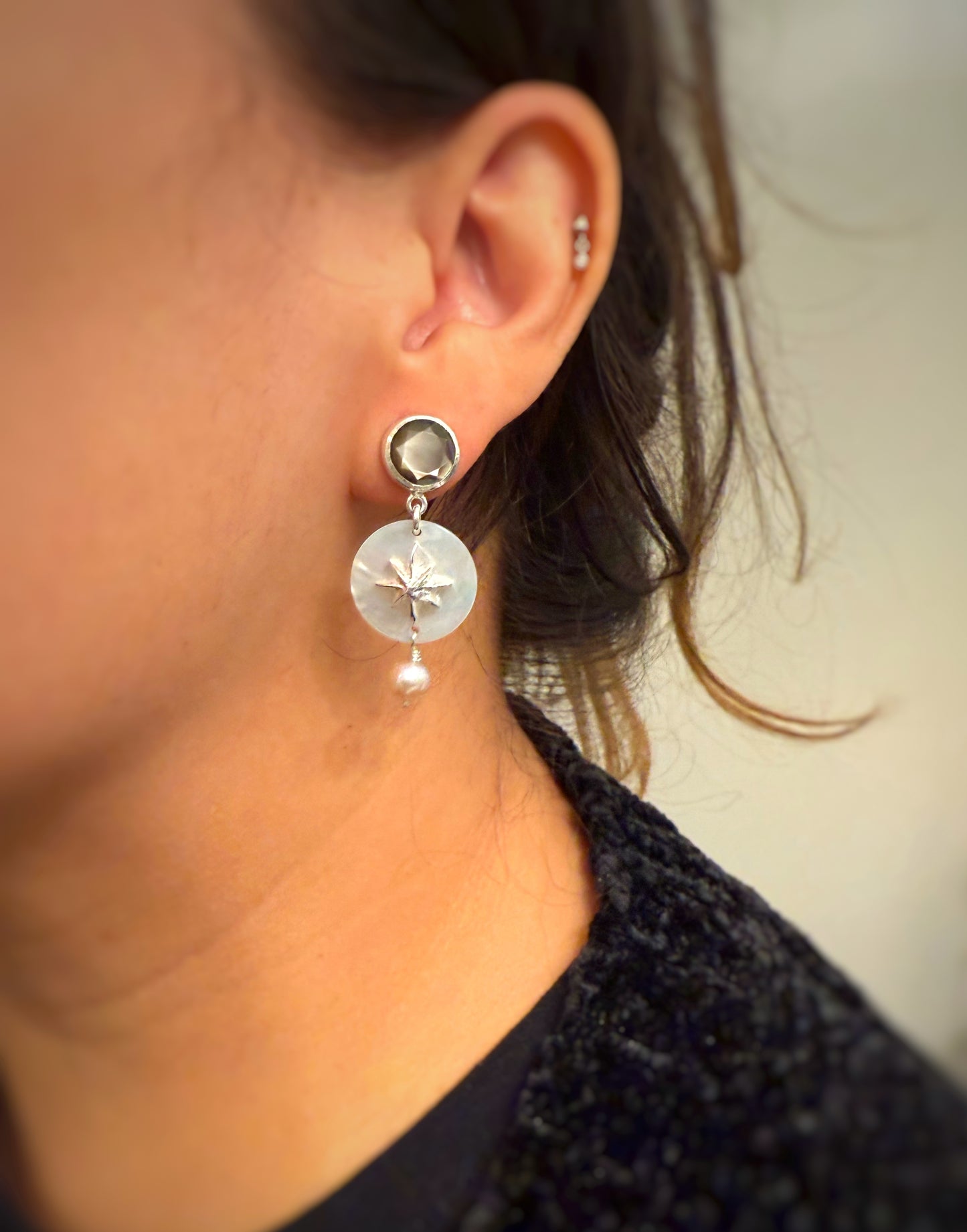Morning Star & Mother of Pearl Earrings