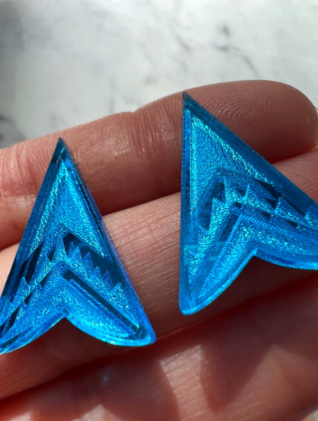 Blue Arrow Head Studs