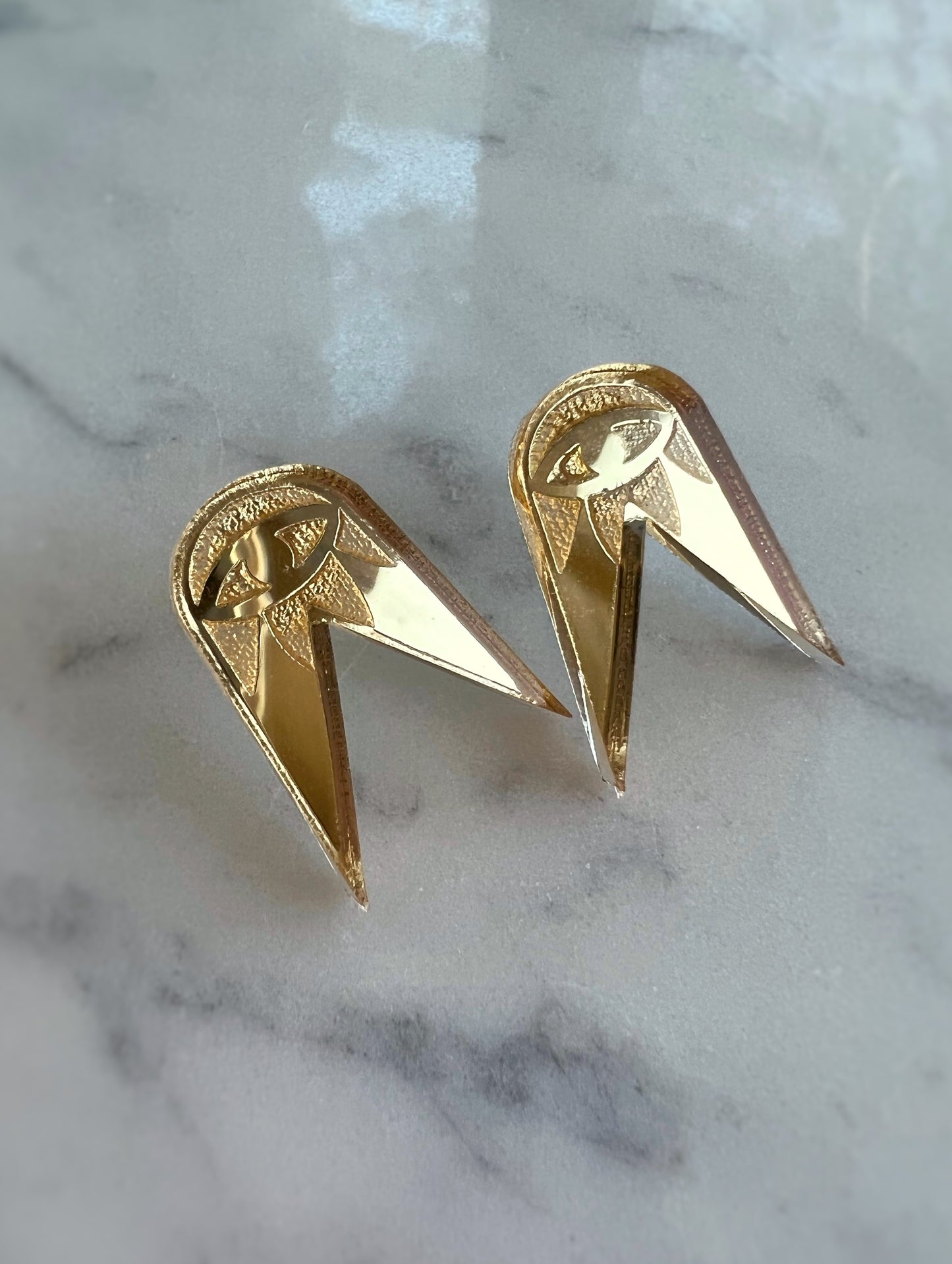 Woodpecker Studs in Gold