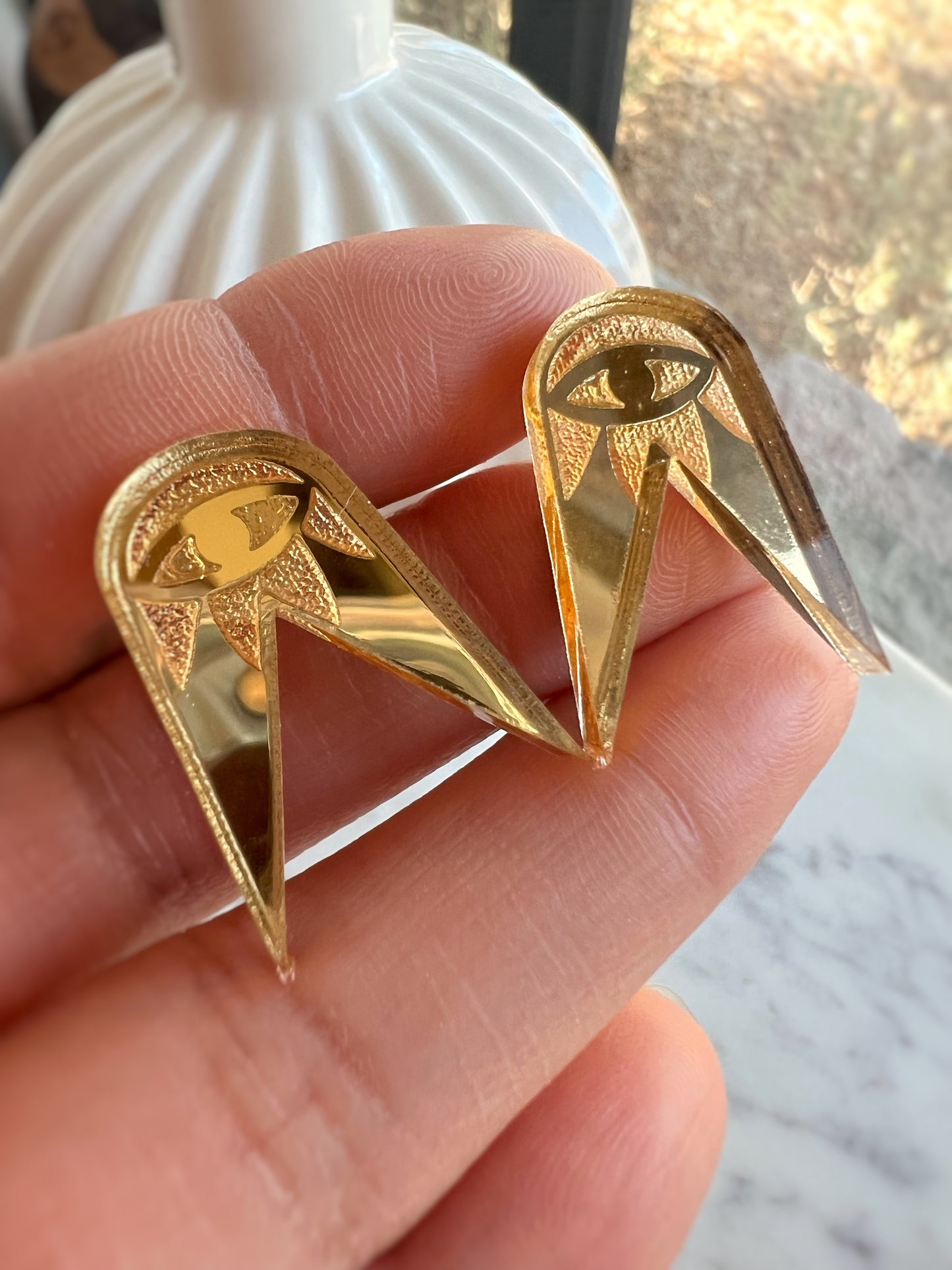 Woodpecker Studs in Gold