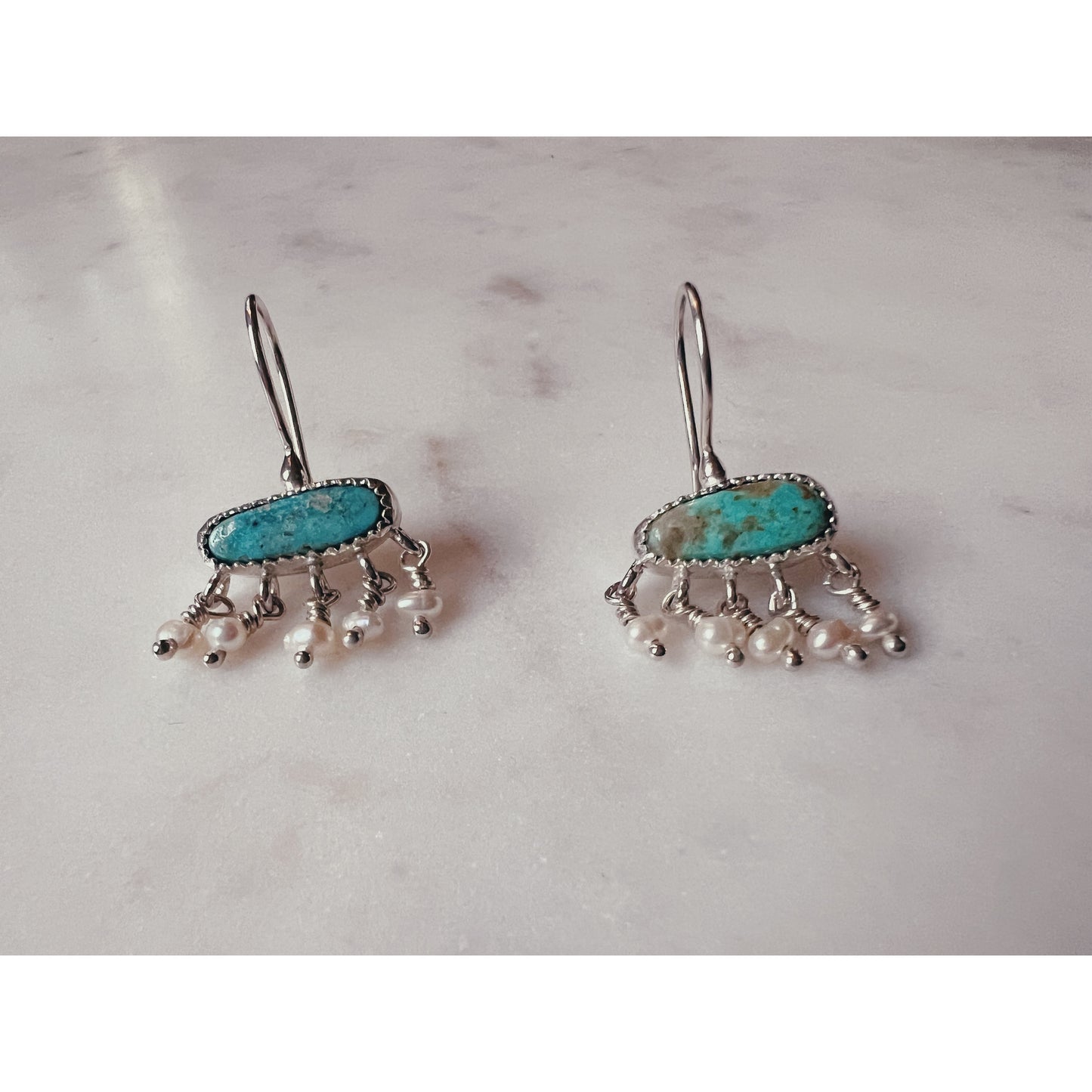 Turquoise with Pearl dangles