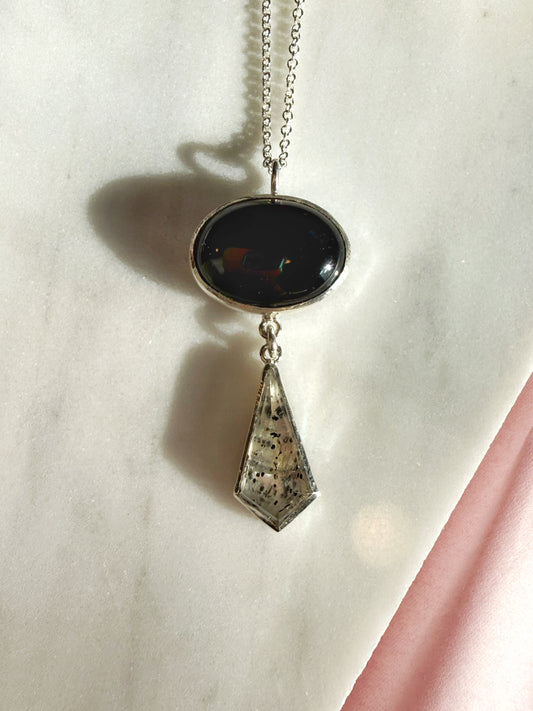 Black onyx & Tourmilated Quartz