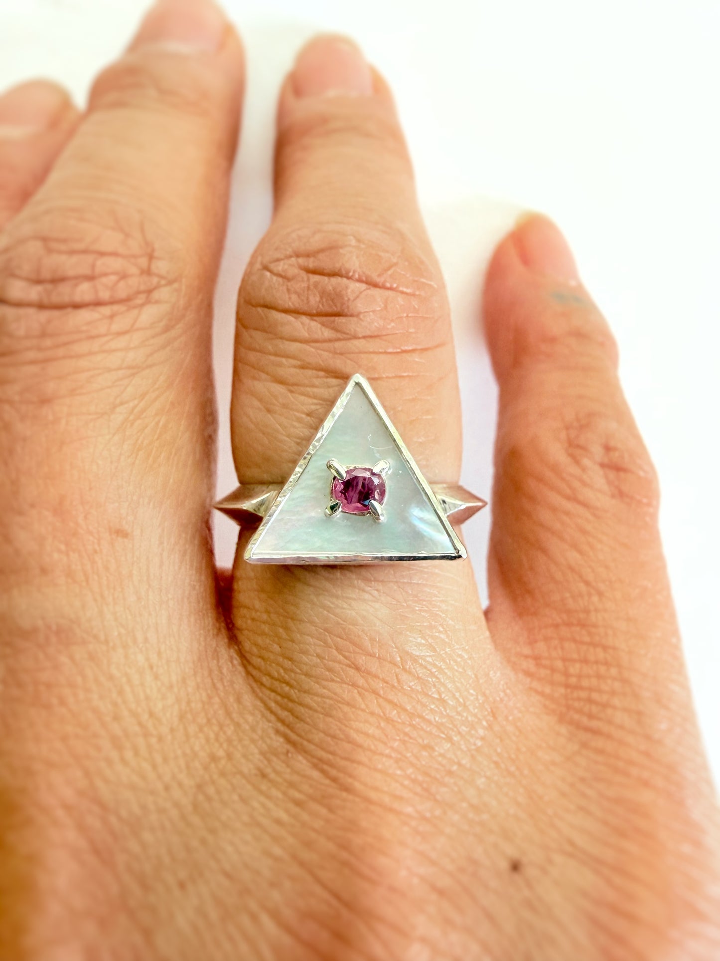 Natural Ruby and Mother of Pearl Ring