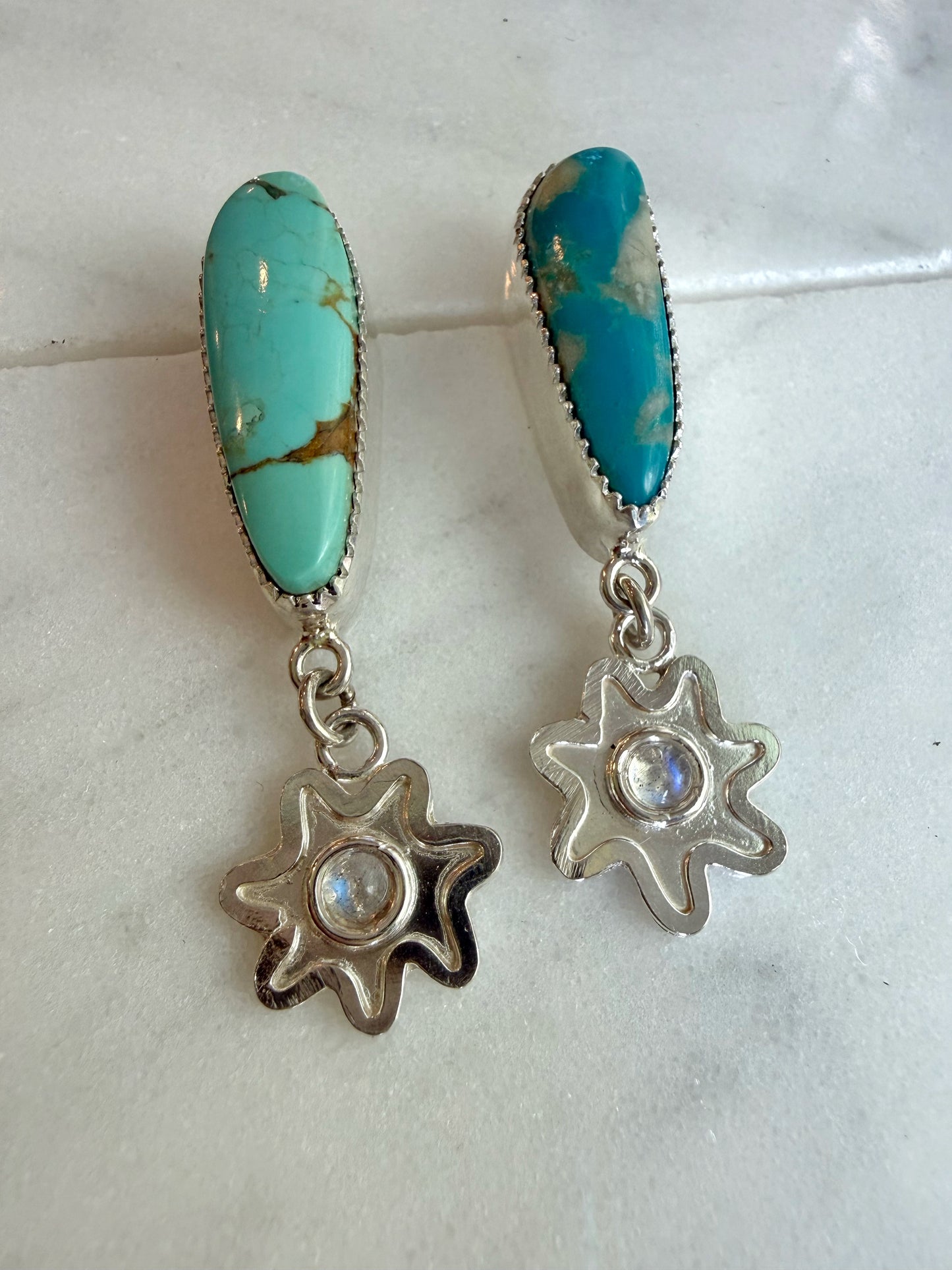 Turquoise and star earrings