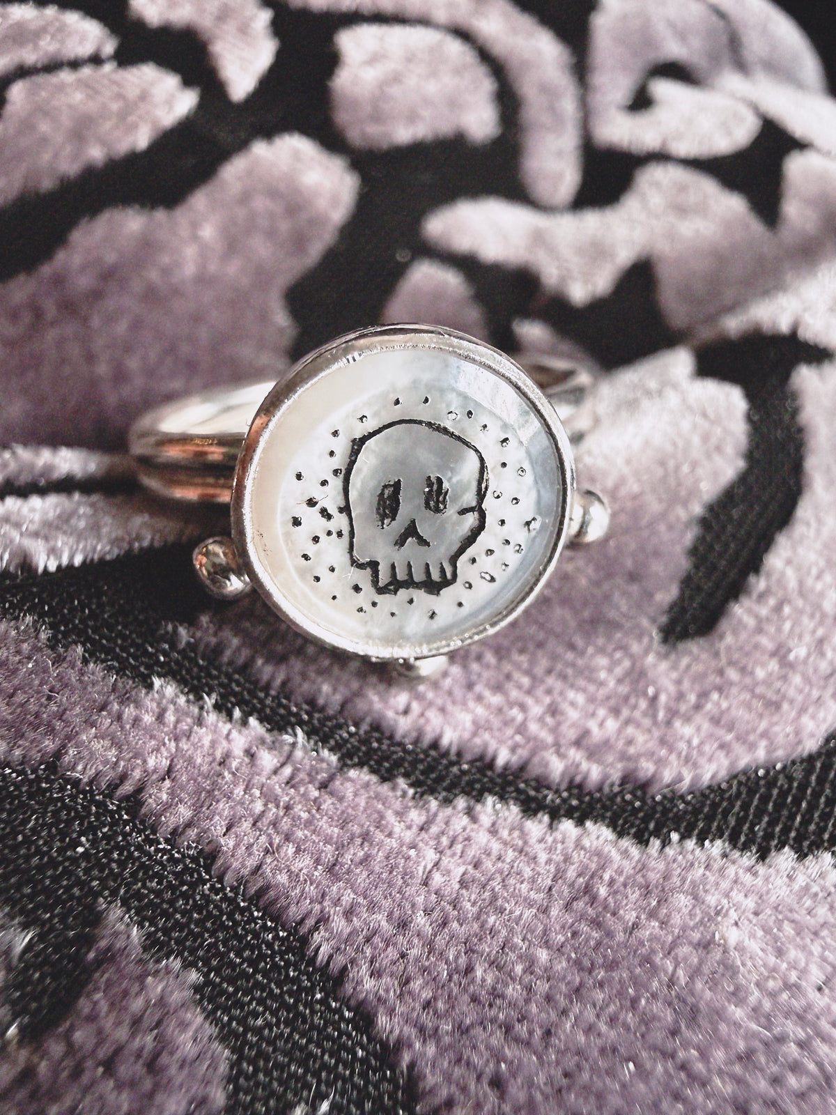 Etched Skull Ring