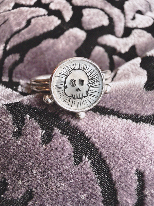 Etched Skull Ring