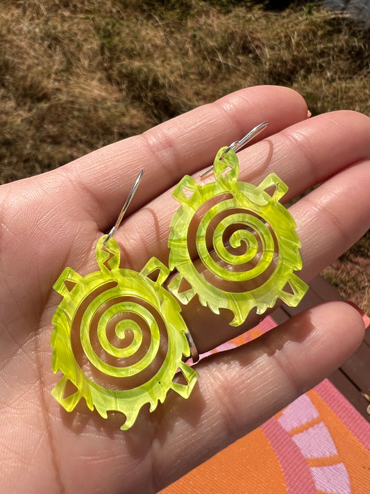 Small Green Turtle earrings