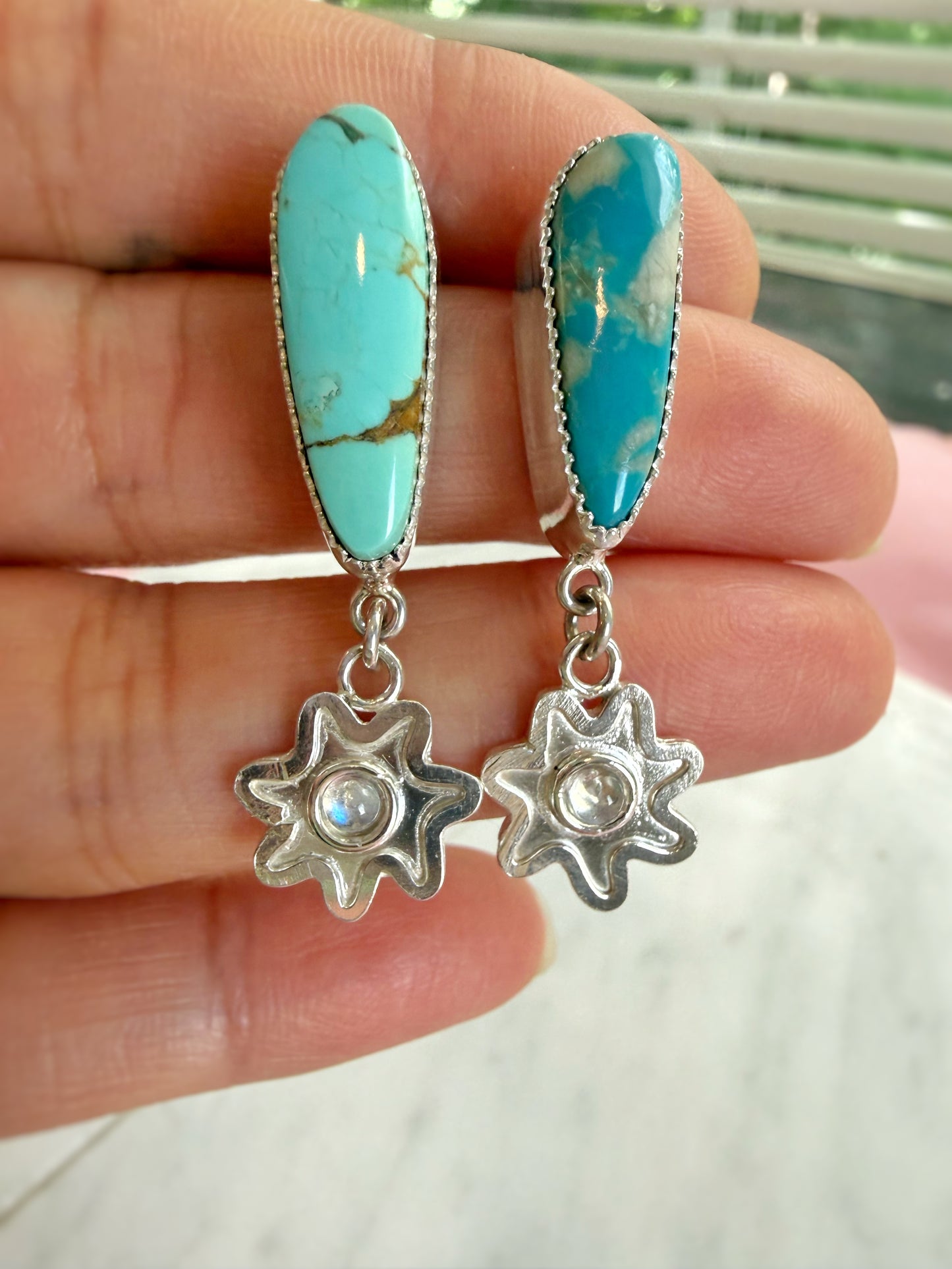 Turquoise and star earrings