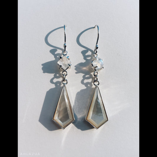 Faceted Mother of Pearl Dangles