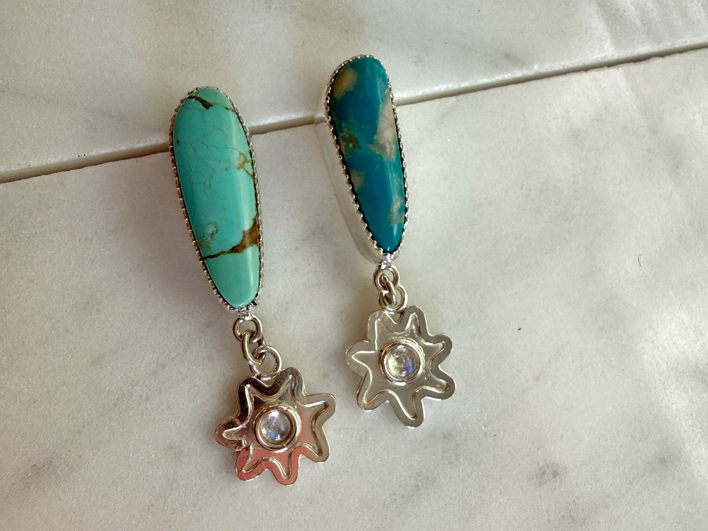 Turquoise and star earrings