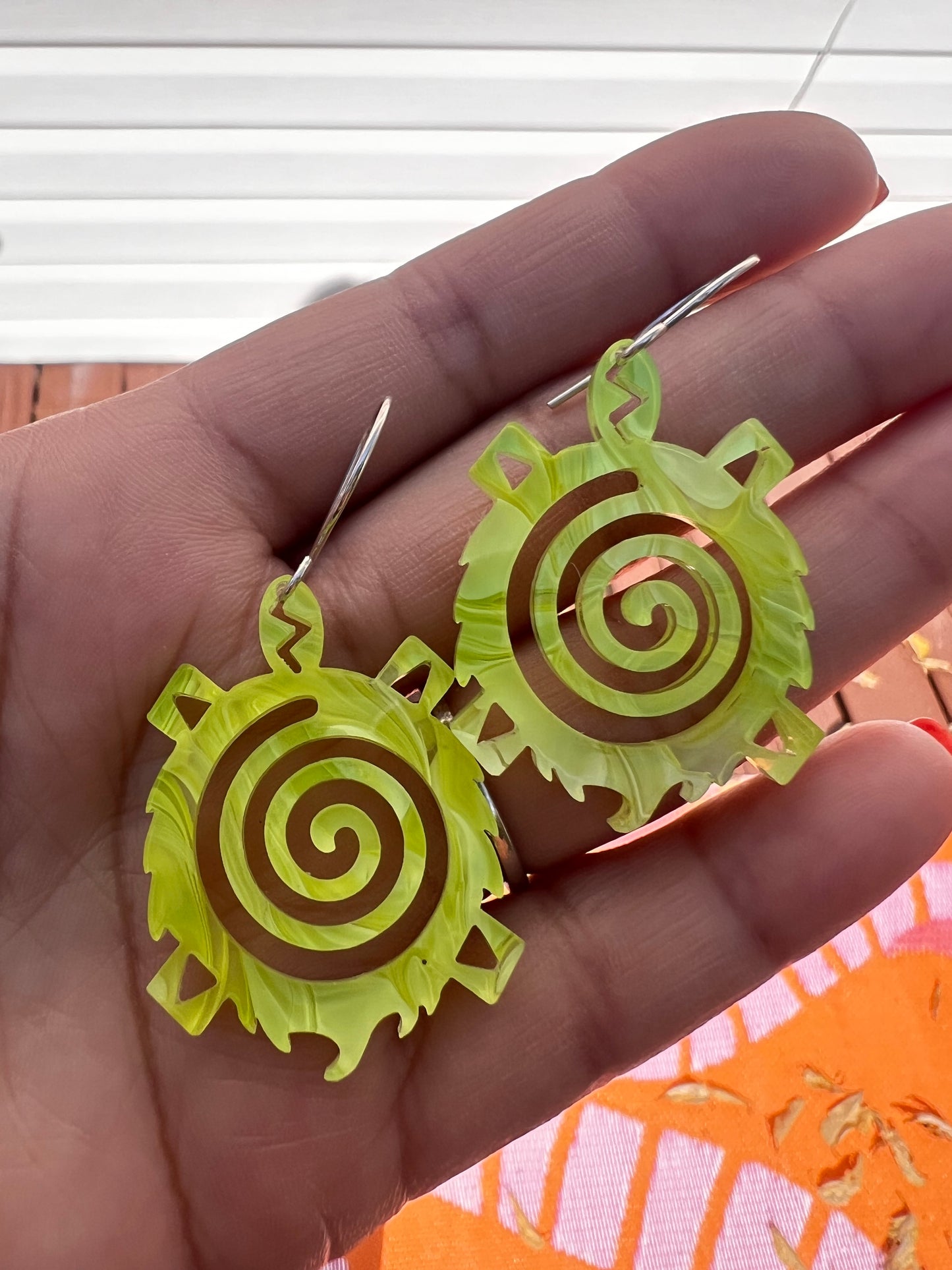 Small Green Turtle earrings