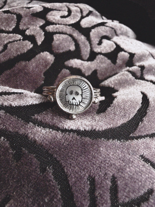 Etched Skull Ring
