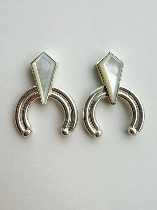 Faceted Mother of Pearl Naja Earrings