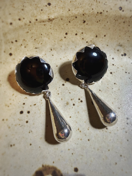 Black Onyx with hollow form drops
