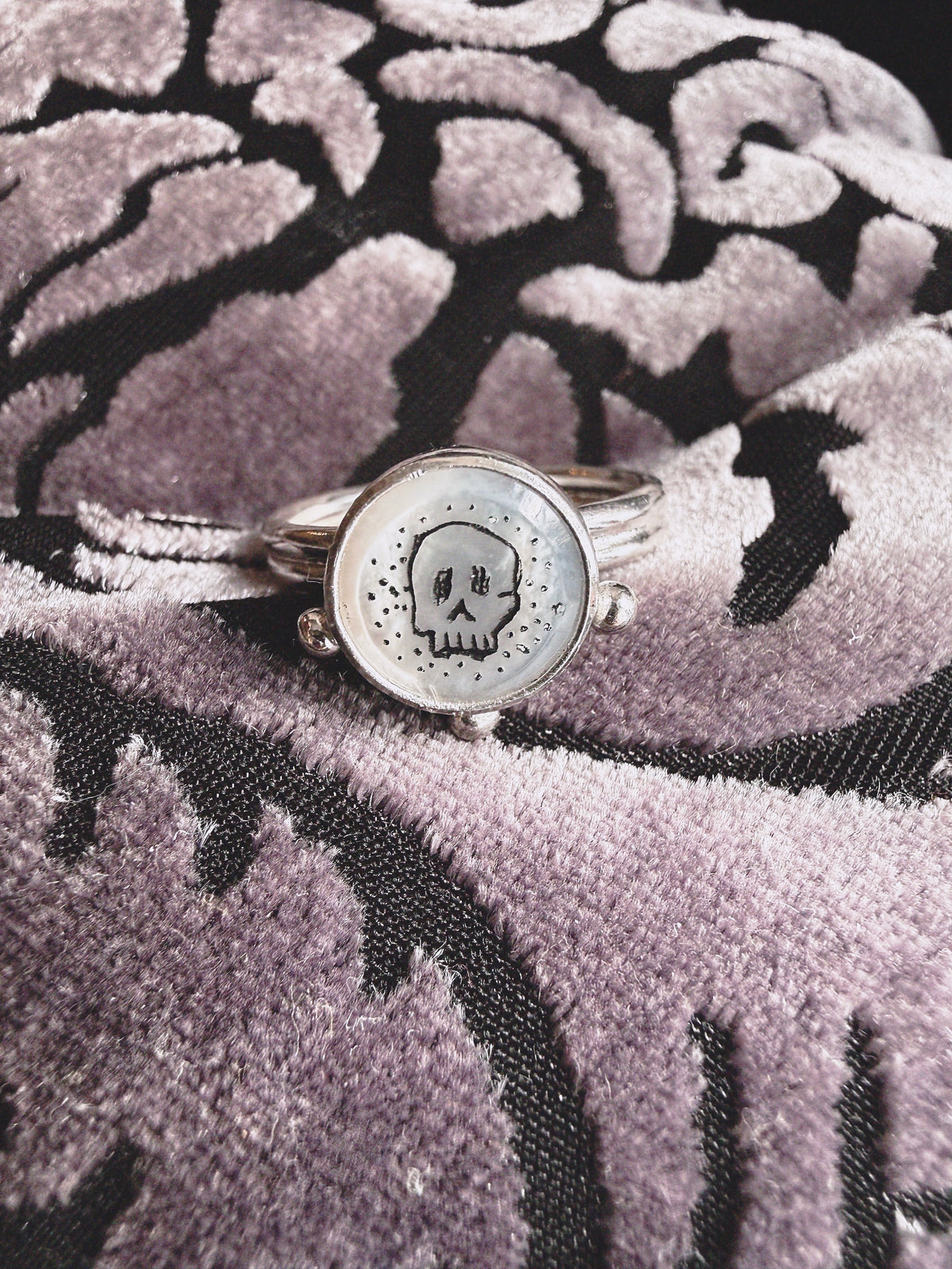 Etched Skull Ring
