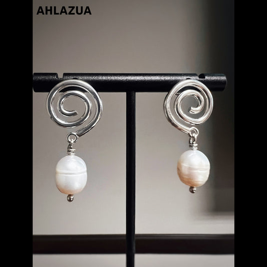 Spiral and pearl studs