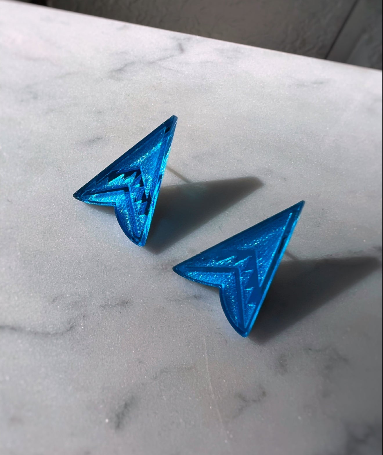 Blue Arrow Head Studs