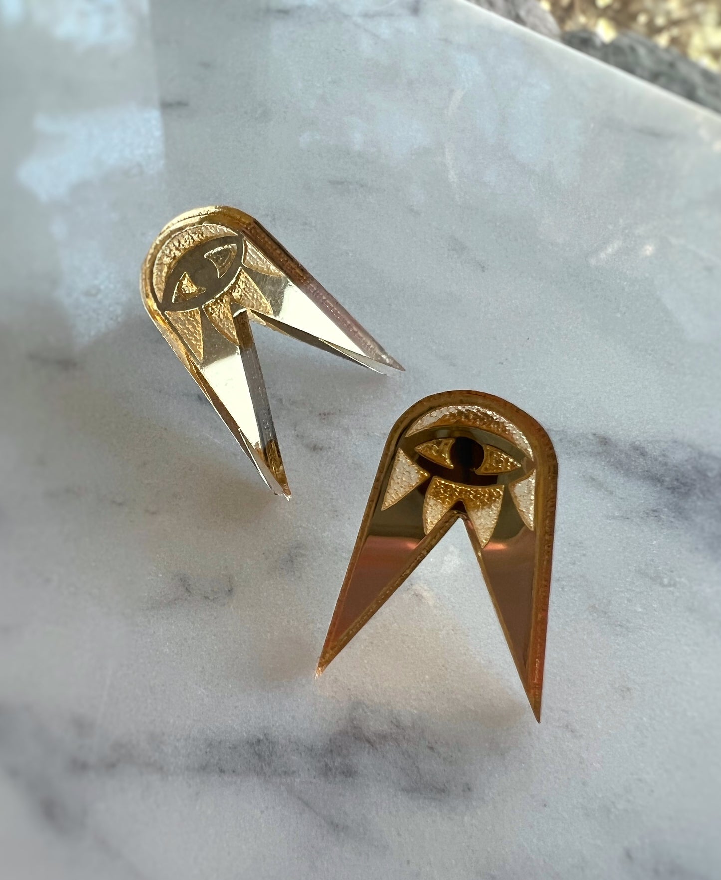 Woodpecker Studs in Gold